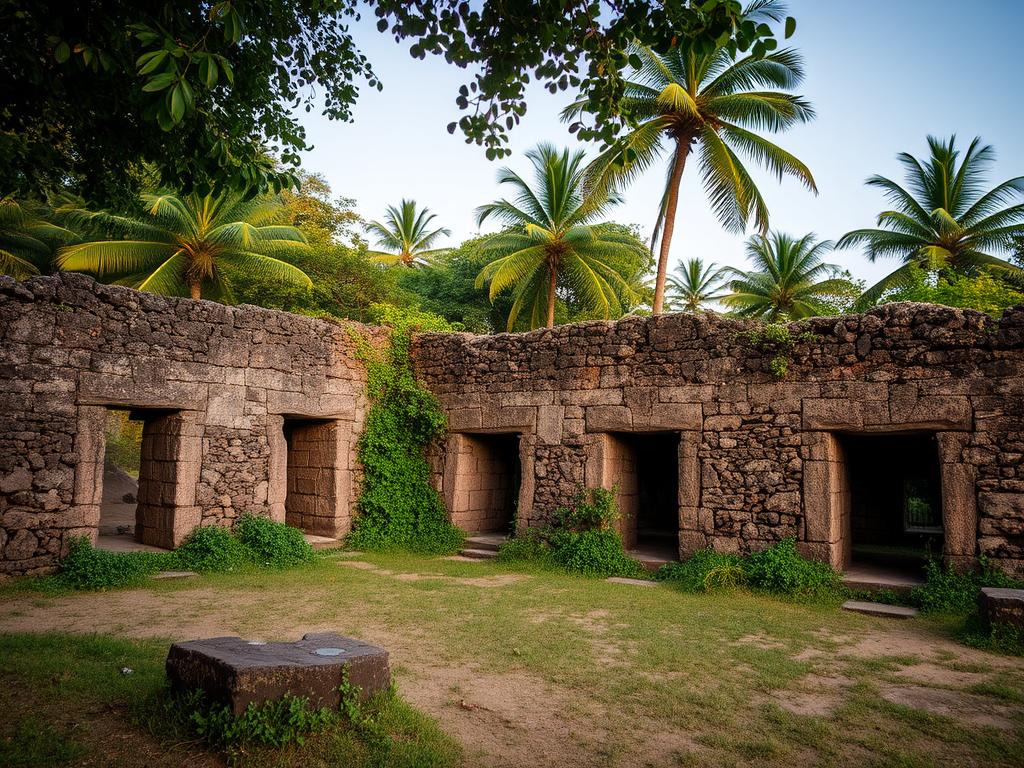 Ancient ruins on Juani Island near Mafia Island Tanzania