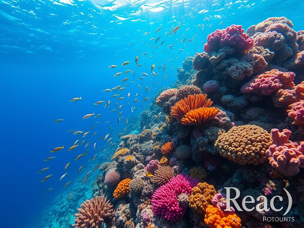 Colorful coral reef in Mafia Island Marine Park Tanzania
