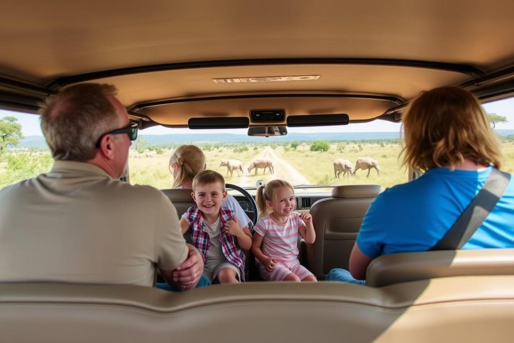 Family enjoying affordable safari experience in Tanzania