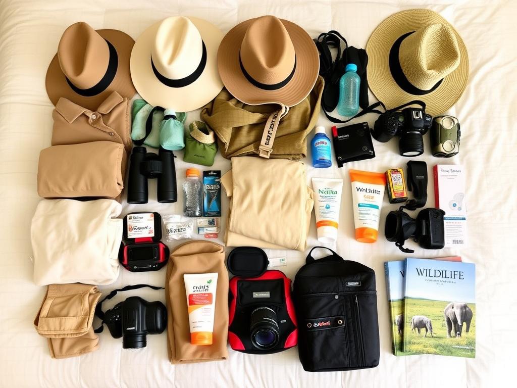Family safari packing essentials laid out for Tanzania trip