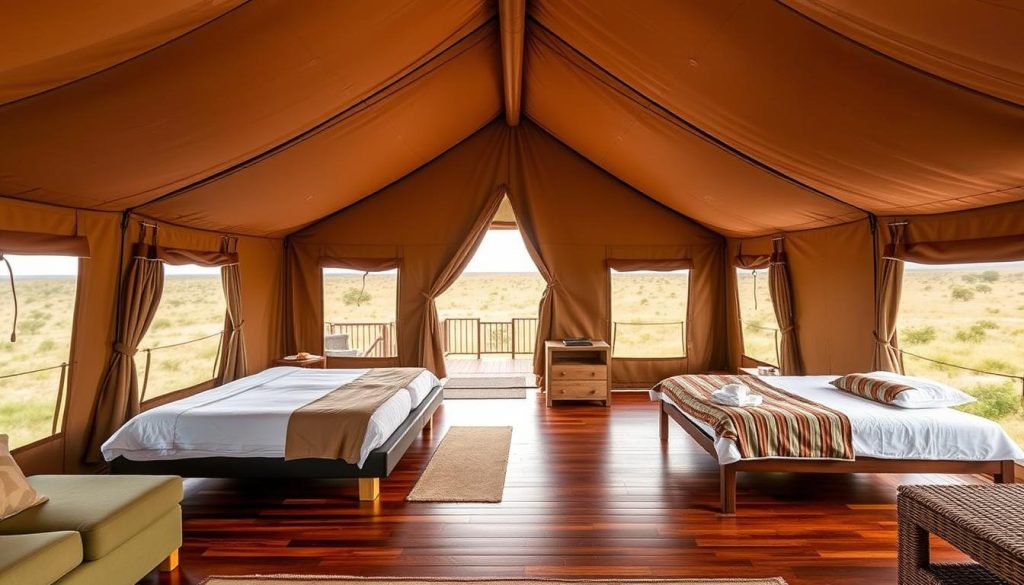 Family tent at a luxury safari camp in Tanzania