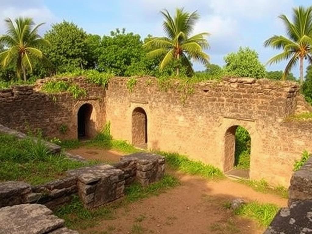 Historical ruins on Chole Island near Mafia Island Tanzania