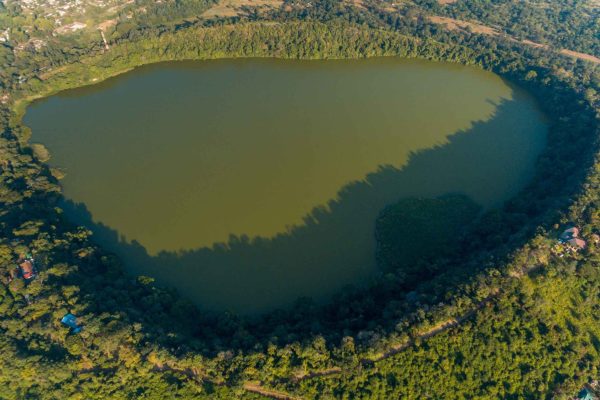 aerial view of the lake Duluti in Arusha